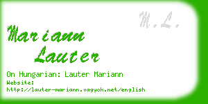 mariann lauter business card